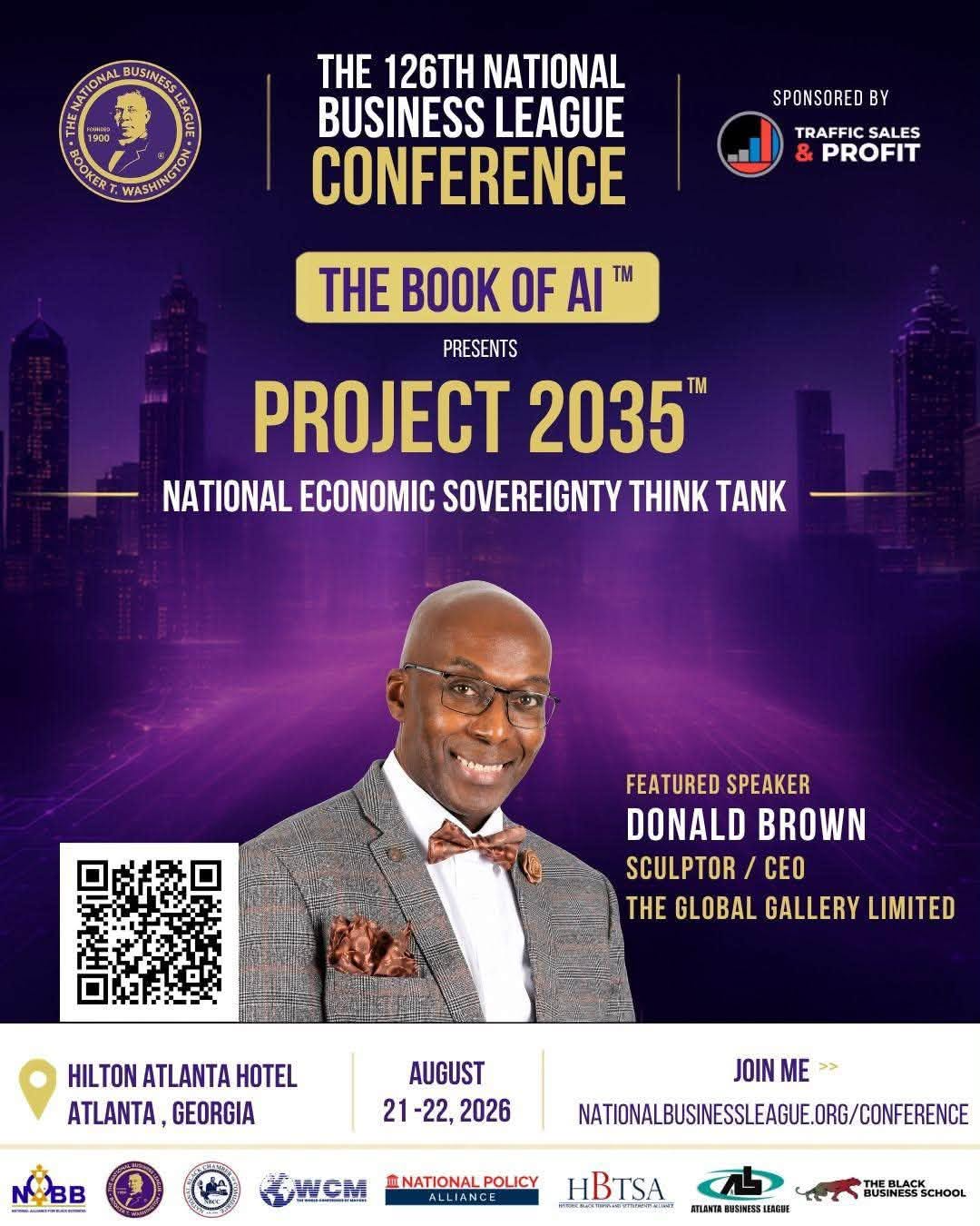 National Business League Conference flyer featuring Donald Brown